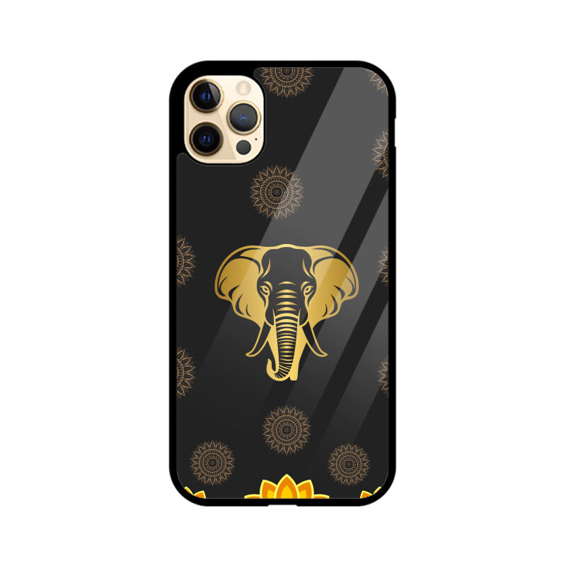 ROYAL INDIA ART Elephant and Lotus in Black Phone Case
