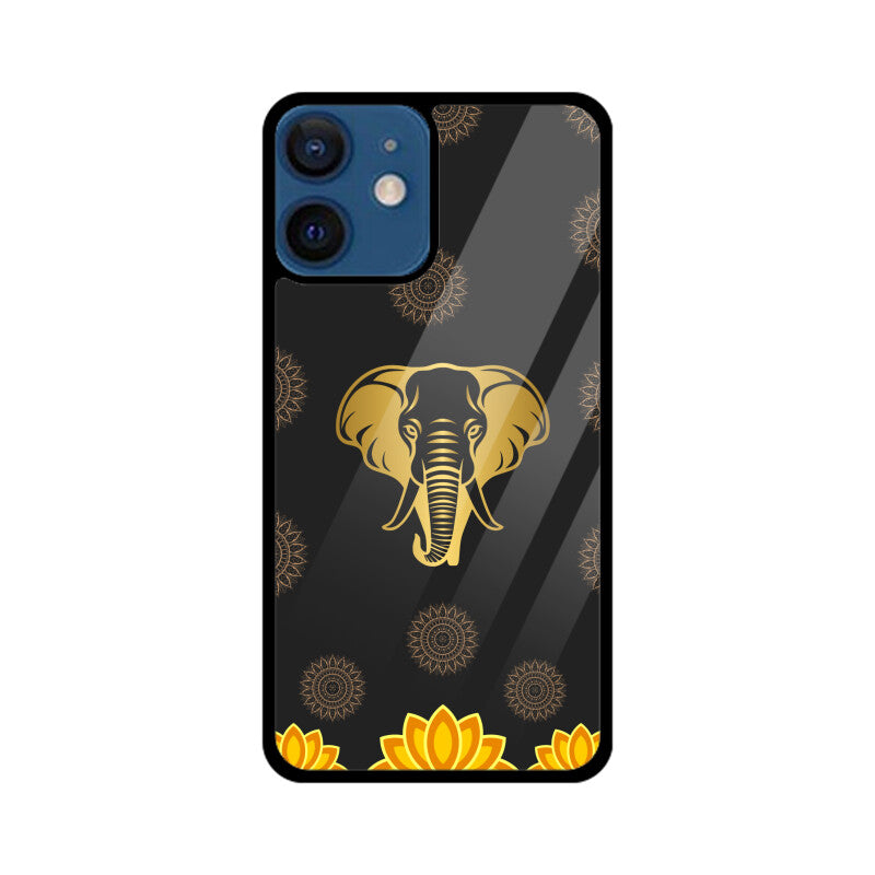 ROYAL INDIA ART Elephant and Lotus in Black Phone Case