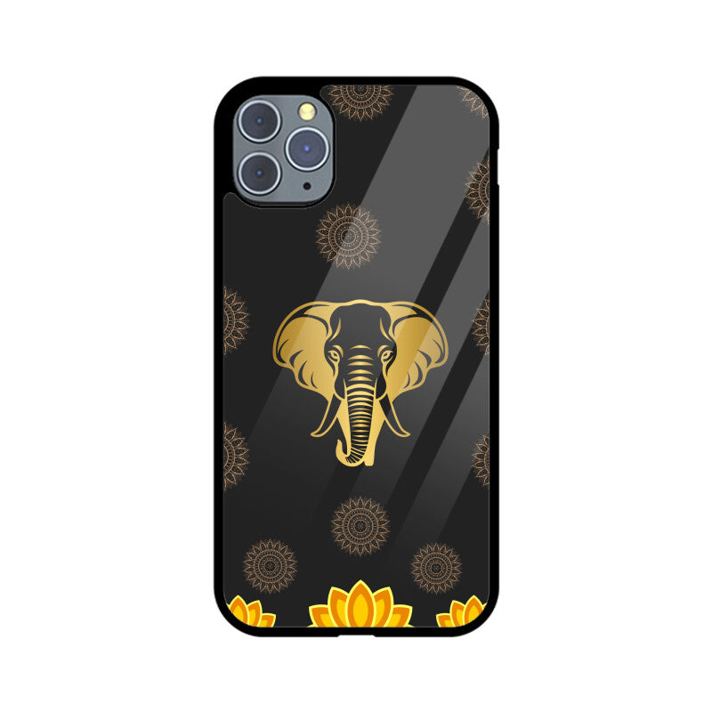 ROYAL INDIA ART Elephant and Lotus in Black Phone Case