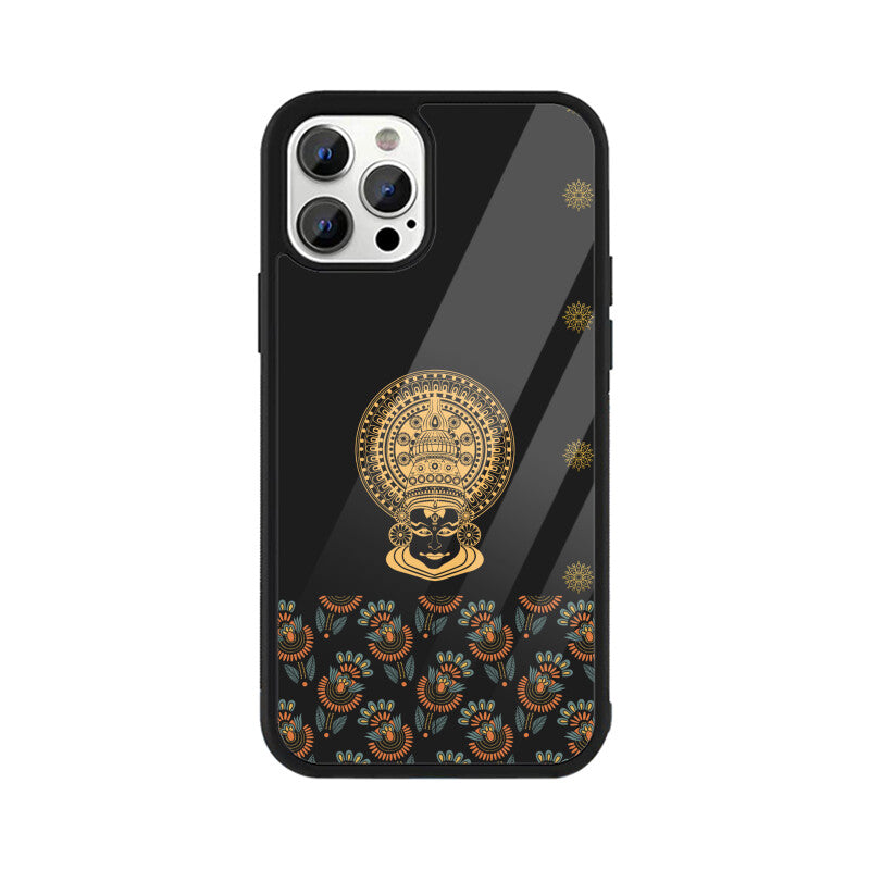 Royal india Art Kathakali Dance Form Pattern in Black Phone Case