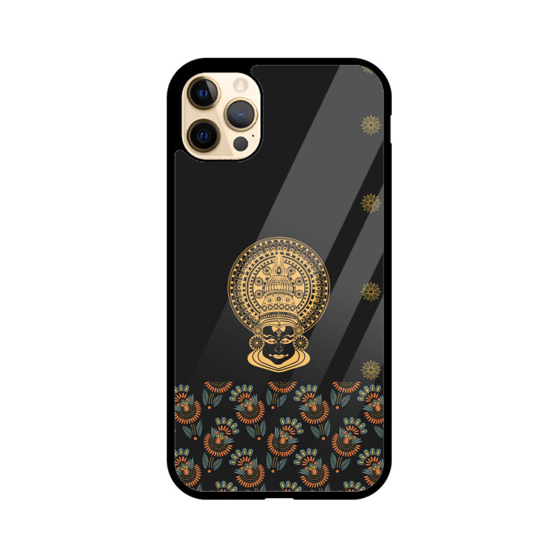 Royal india Art Kathakali Dance Form Pattern in Black Phone Case