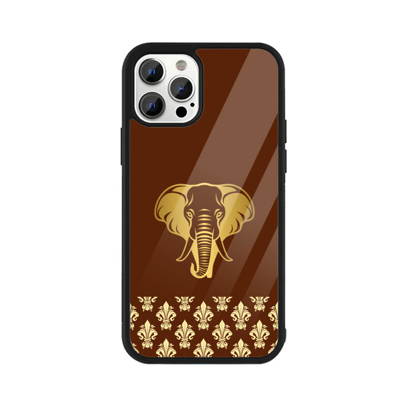 Royal India Art Gold and Maroon Elephant Patterns Phone Case