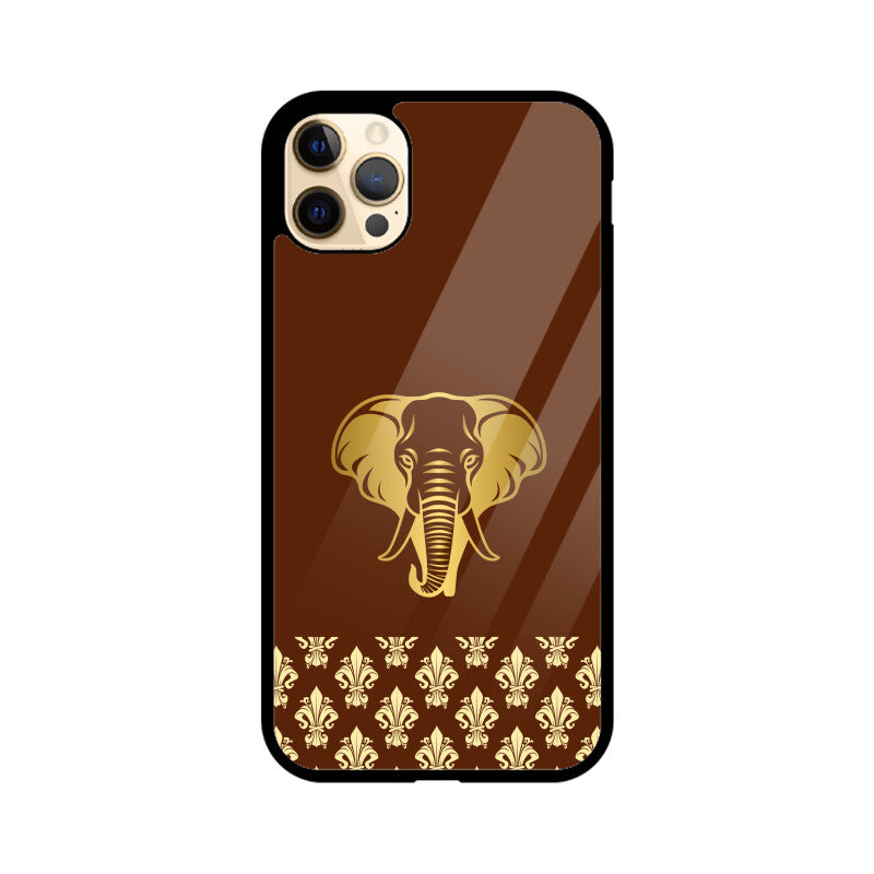 Royal India Art Gold and Maroon Elephant Patterns Phone Case