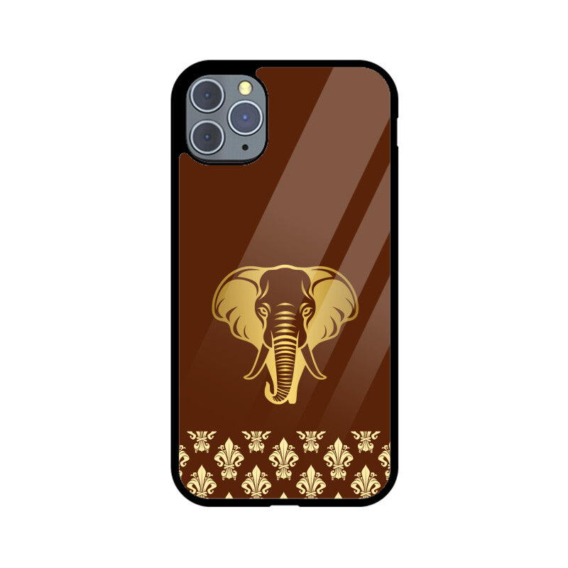 Royal India Art Gold and Maroon Elephant Patterns Phone Case