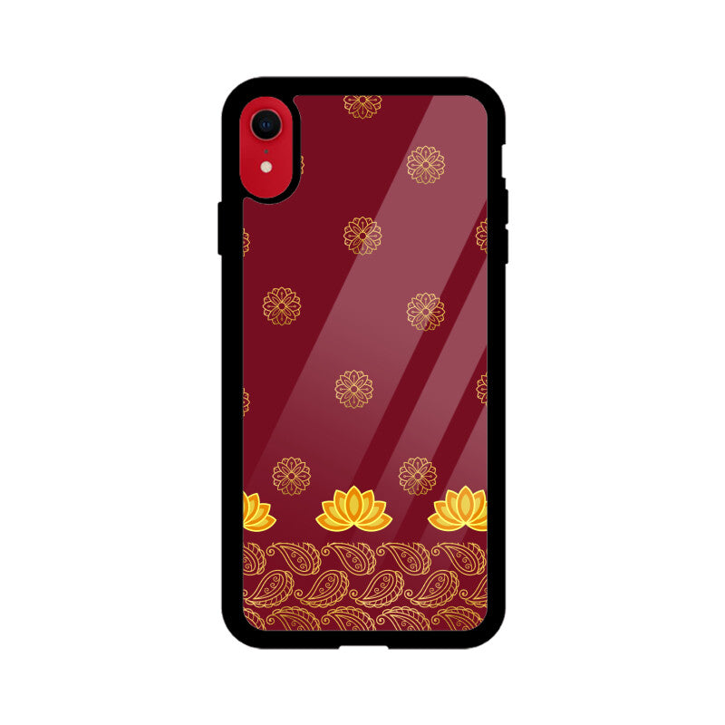 Royal India Art Maroon and Gold Lotus and Paisley Phone Case