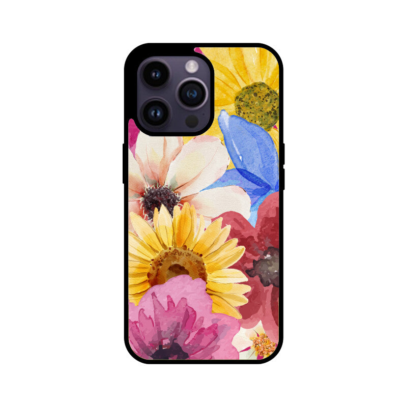 Colorful Bold Watercolor Flower Theme Phone Case
