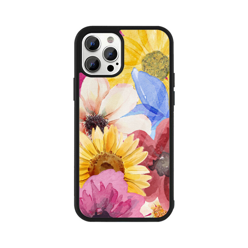 Colorful Bold Watercolor Flower Theme Phone Case