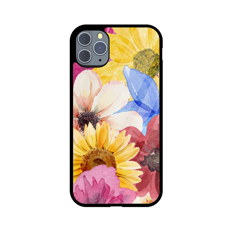 Colorful Bold Watercolor Flower Theme Phone Case
