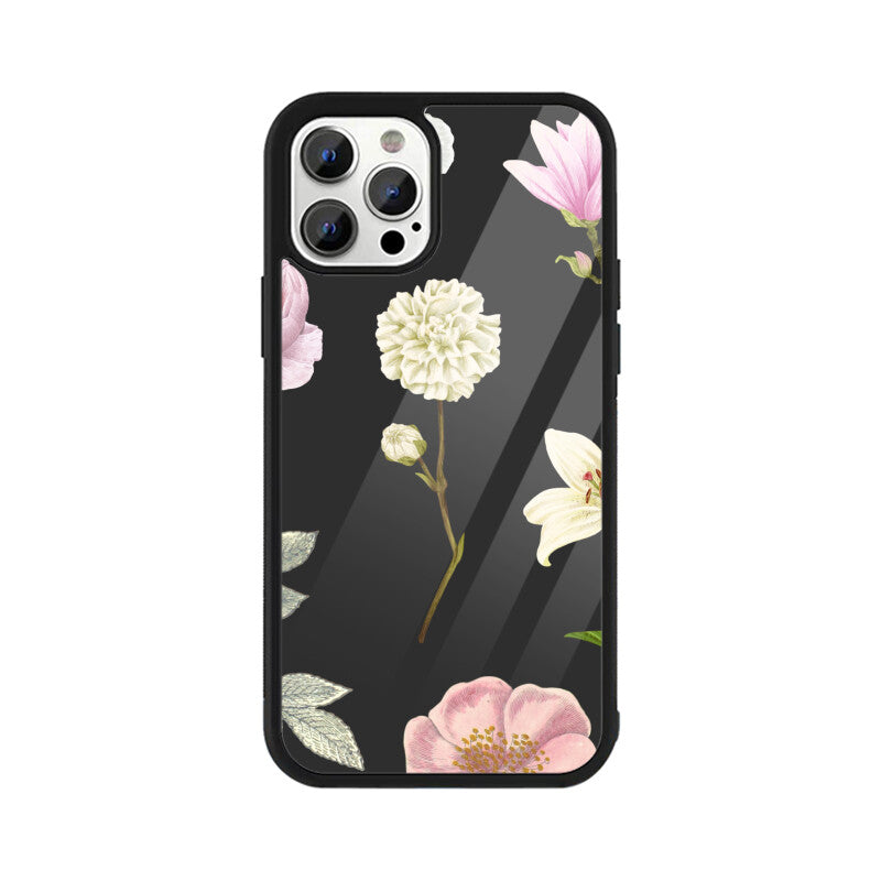 Black Pink Floral Vintage Flowers Phone Case