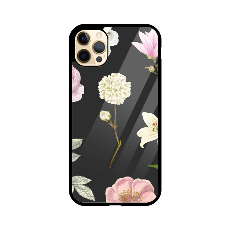 Black Pink Floral Vintage Flowers Phone Case