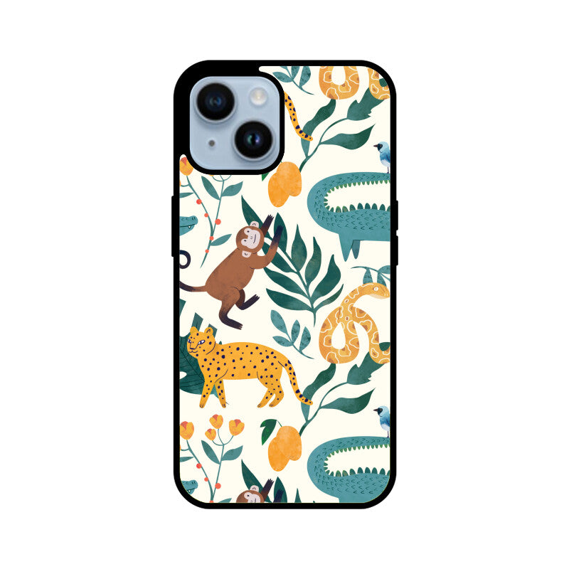 Green and Orange Animals Pattern Seamless Background Phone Case