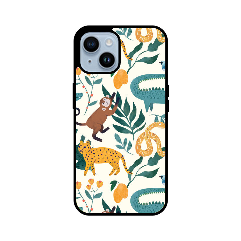 Green and Orange Animals Pattern Seamless Background Phone Case
