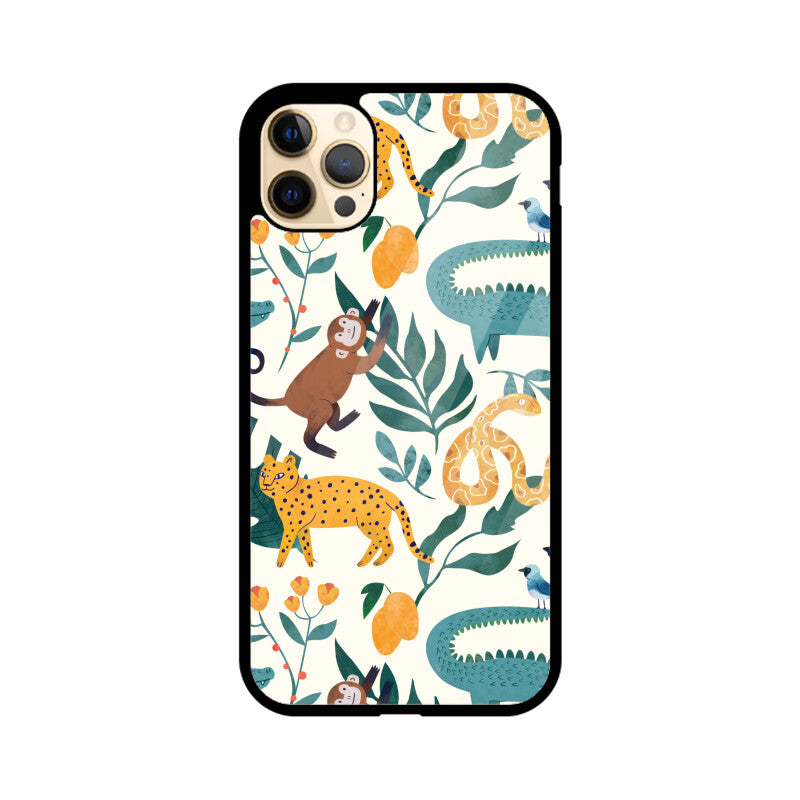 Green and Orange Animals Pattern Seamless Background Phone Case