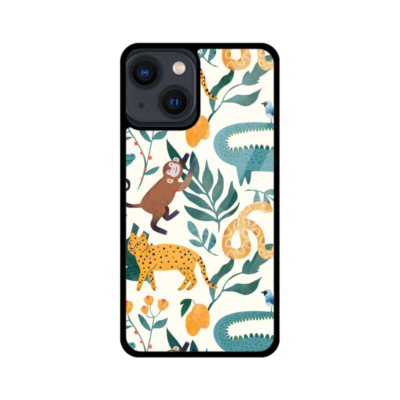 Green and Orange Animals Pattern Seamless Background Phone Case