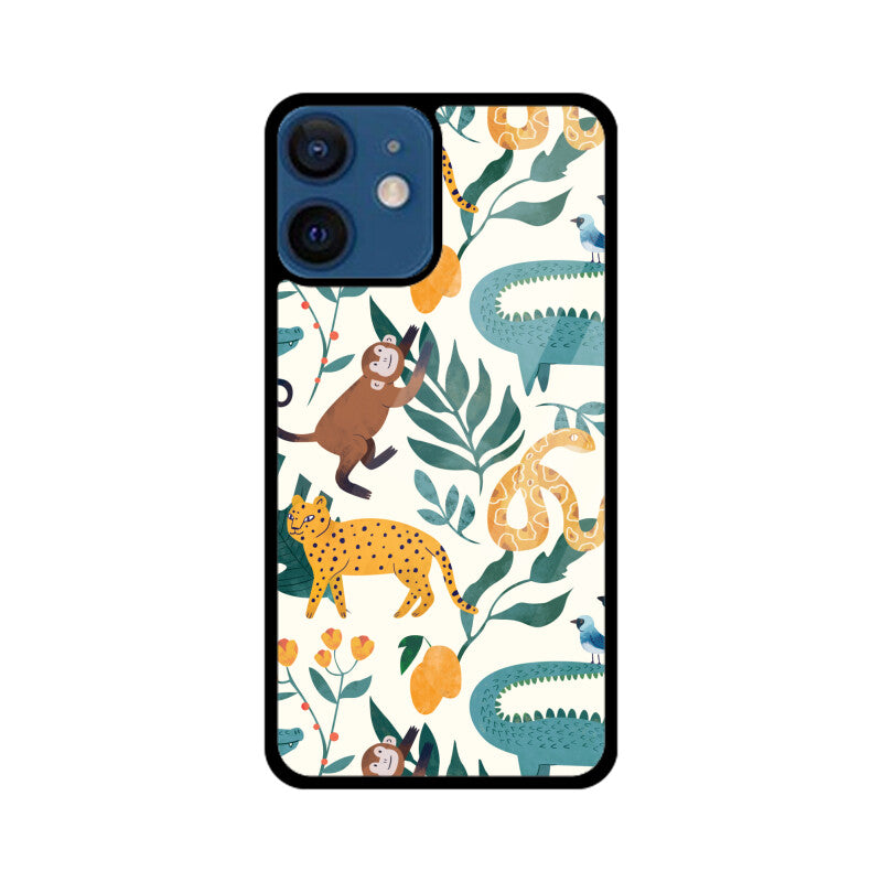 Green and Orange Animals Pattern Seamless Background Phone Case