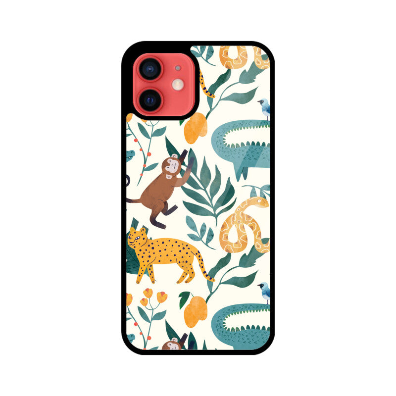 Green and Orange Animals Pattern Seamless Background Phone Case