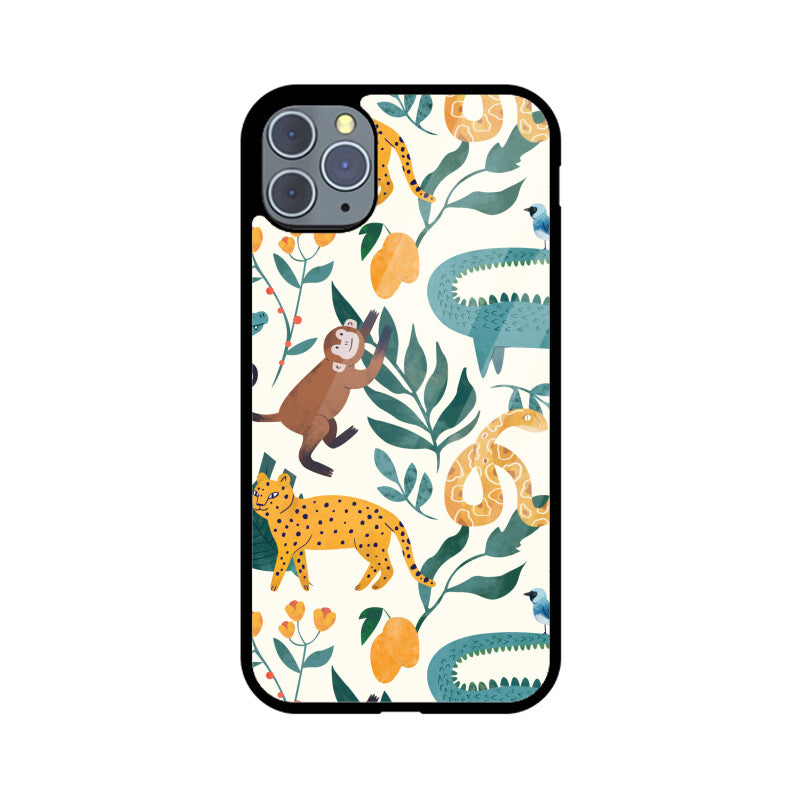 Green and Orange Animals Pattern Seamless Background Phone Case