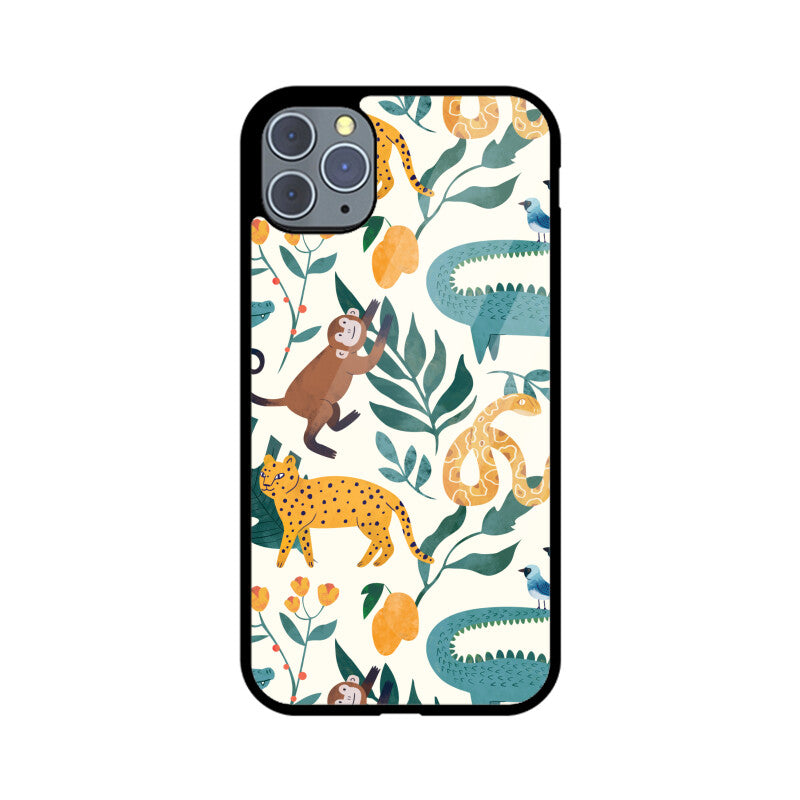 Green and Orange Animals Pattern Seamless Background Phone Case