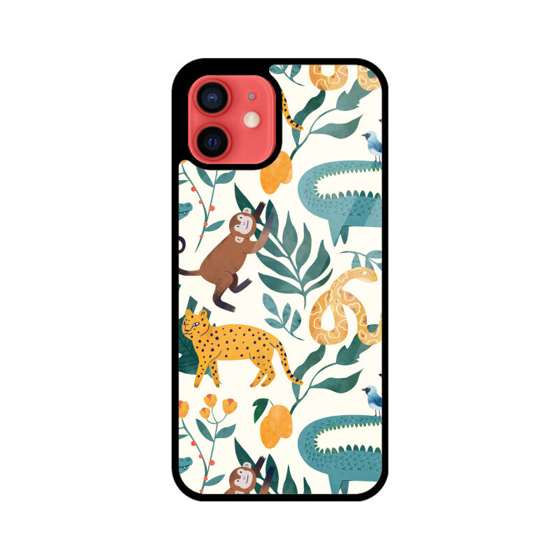 Green and Orange Animals Pattern Seamless Background Phone Case