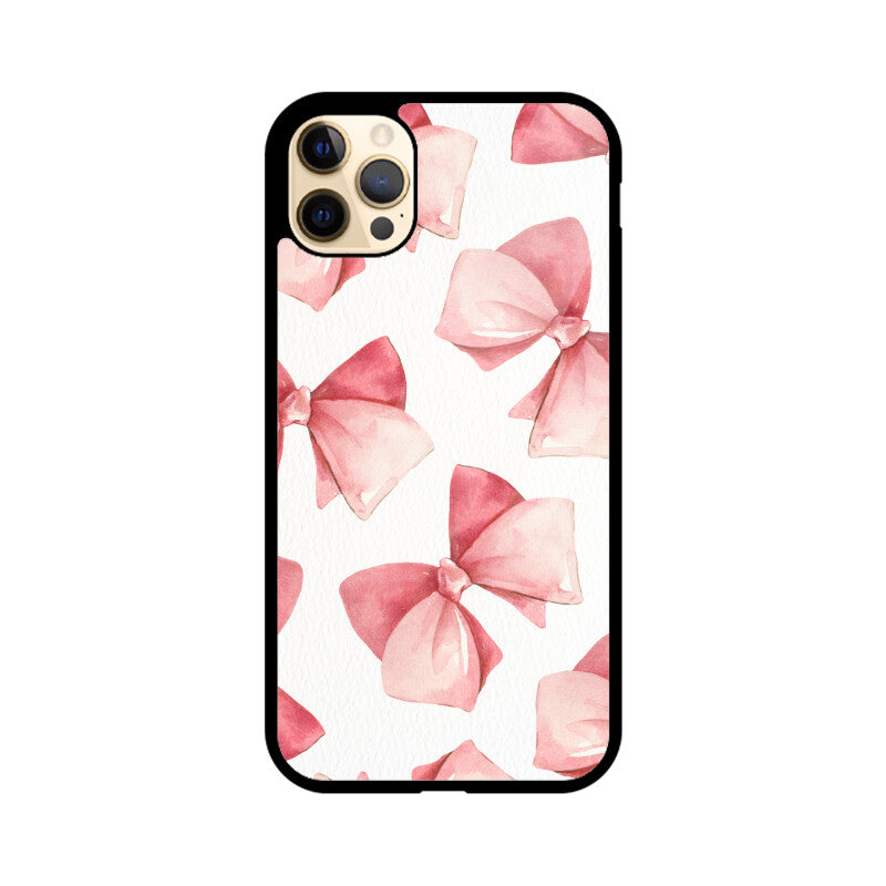 Pastel Pink Ivory Watercolor Bow Coquette Aesthetic Phone Case