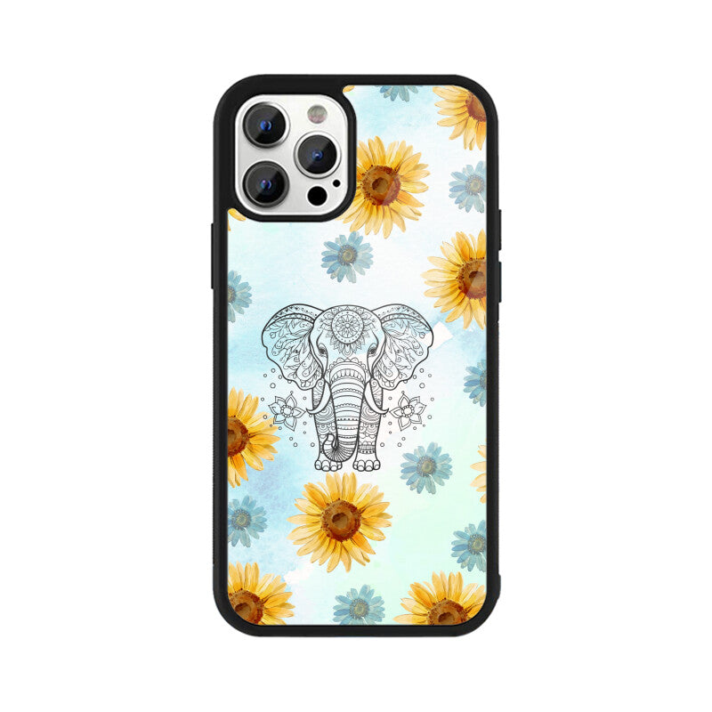 Bright Yellow Sunflowers on Blue Sly Pattern Phone Case