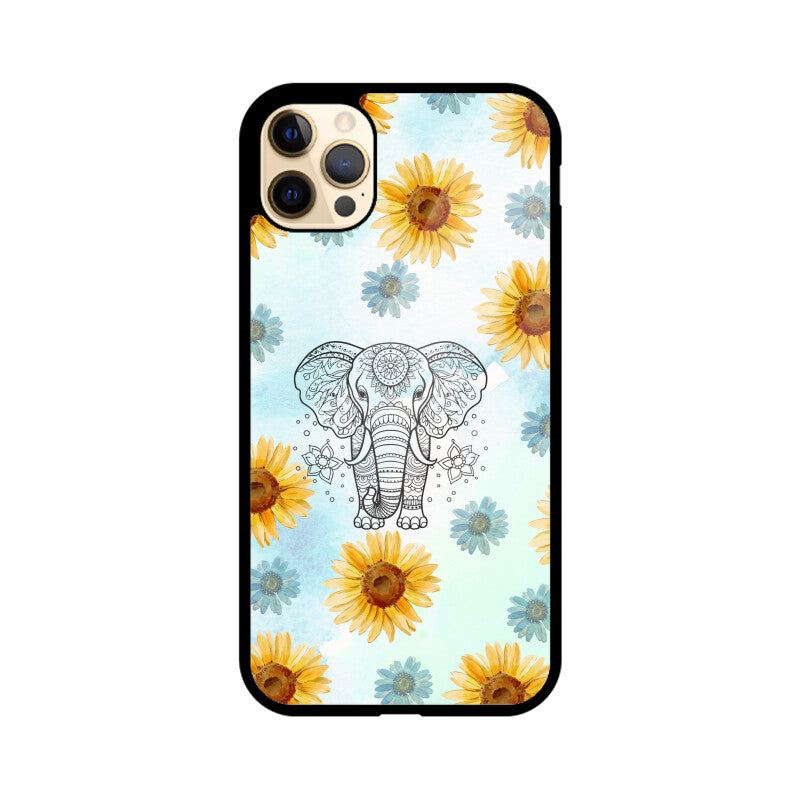 Bright Yellow Sunflowers on Blue Sly Pattern Phone Case