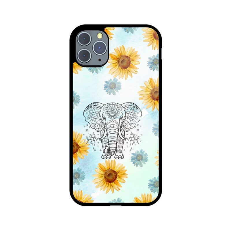 Bright Yellow Sunflowers on Blue Sly Pattern Phone Case