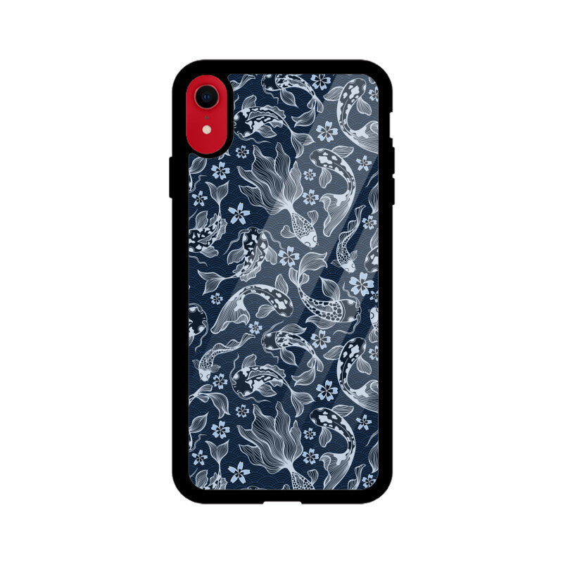 Blue Japanese Carp Koi Fish Detailed Seamless Pattern Phone Case