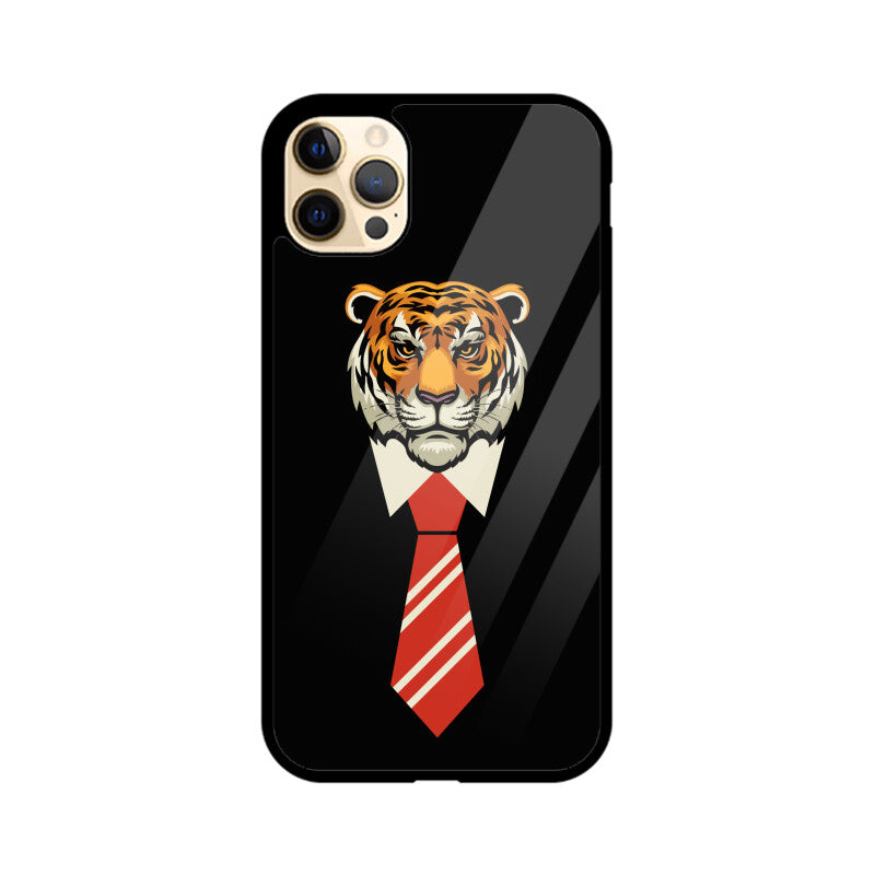 Orange Red Beige Colorful Tiger With Tie Phone Case