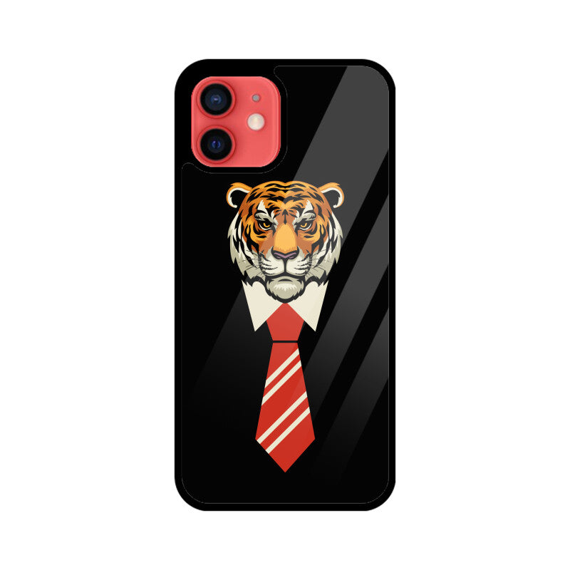 Orange Red Beige Colorful Tiger With Tie Phone Case