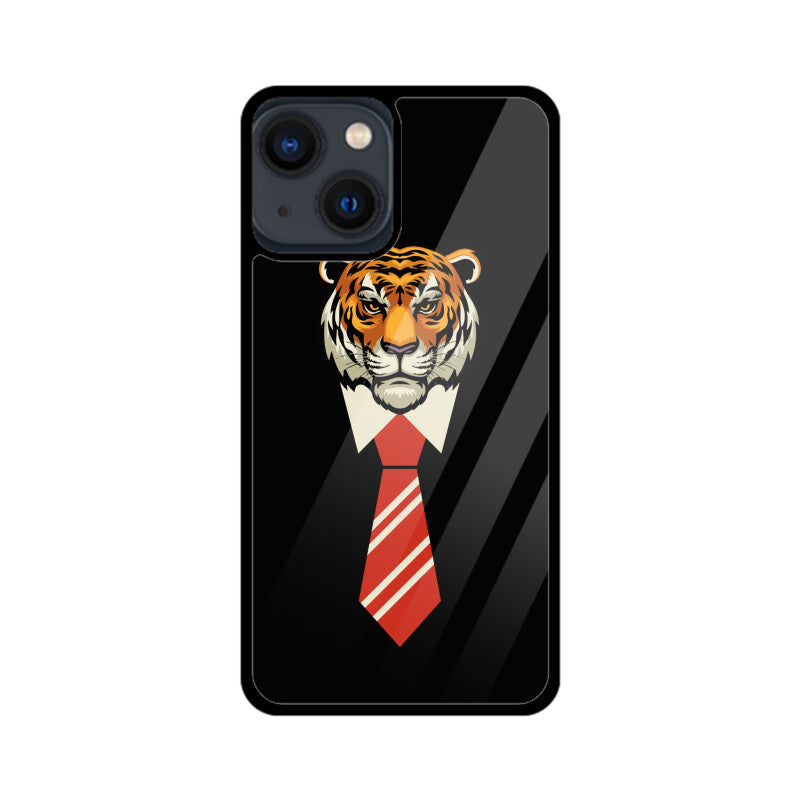 Orange Red Beige Colorful Tiger With Tie Phone Case