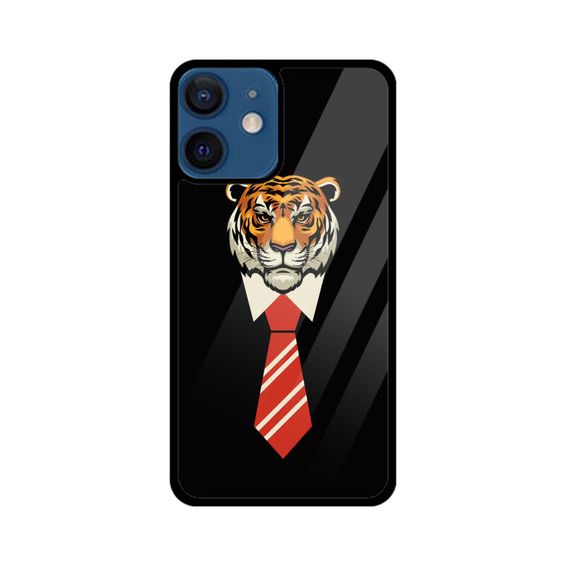 Orange Red Beige Colorful Tiger With Tie Phone Case