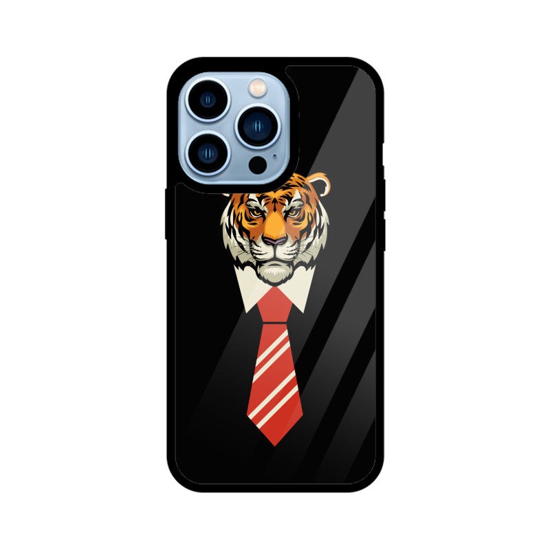 Orange Red Beige Colorful Tiger With Tie Phone Case