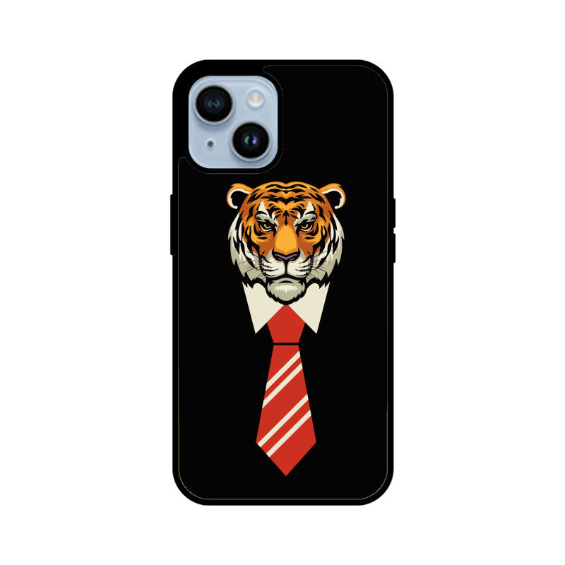 Orange Red Beige Colorful Tiger With Tie Phone Case