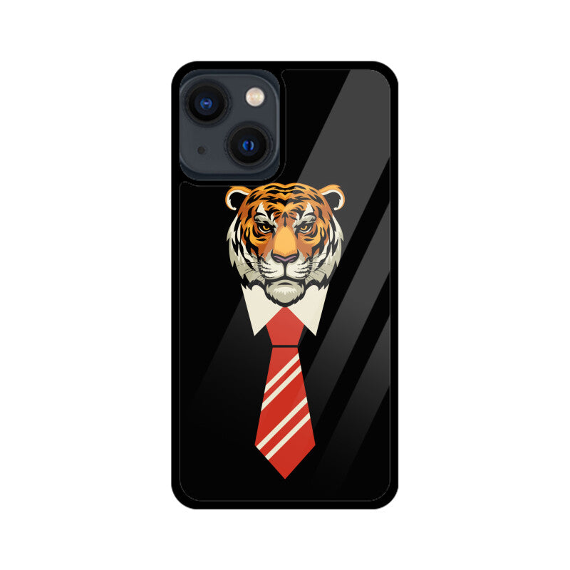 Orange Red Beige Colorful Tiger With Tie Phone Case