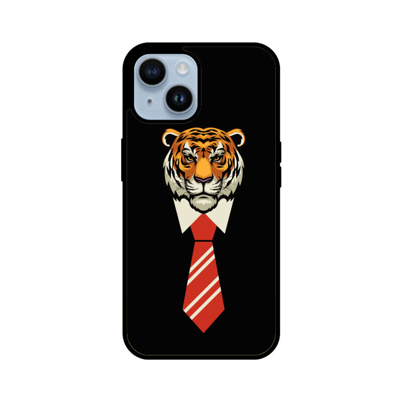 Orange Red Beige Colorful Tiger With Tie Phone Case