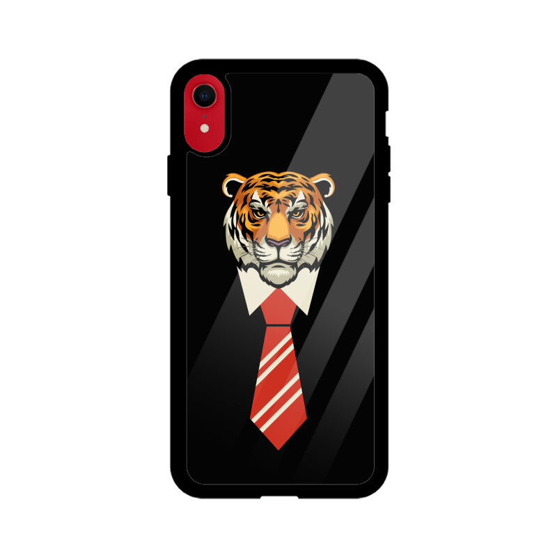 Orange Red Beige Colorful Tiger With Tie Phone Case