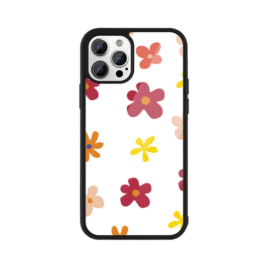 Light Pink and Colorful Flower Doodle Minimalis Phone Case