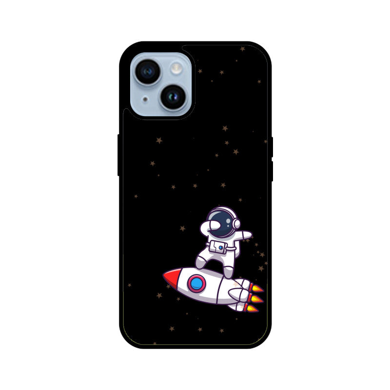 Black White Cute Astronaut Cartoon Phone Case