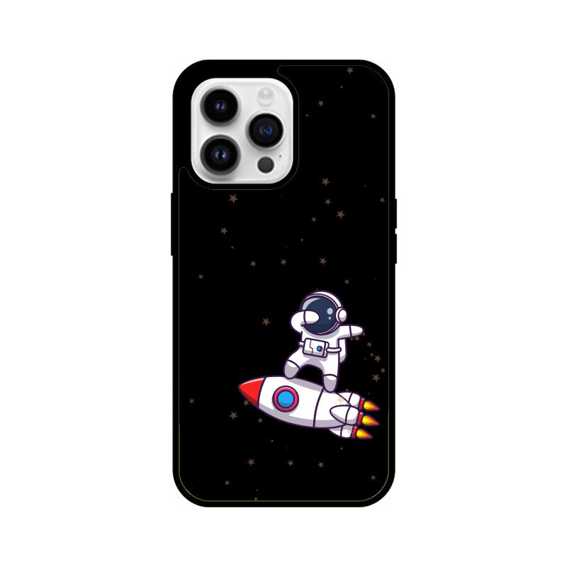 Black White Cute Astronaut Cartoon Phone Case