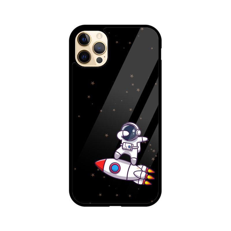 Black White Cute Astronaut Cartoon Phone Case