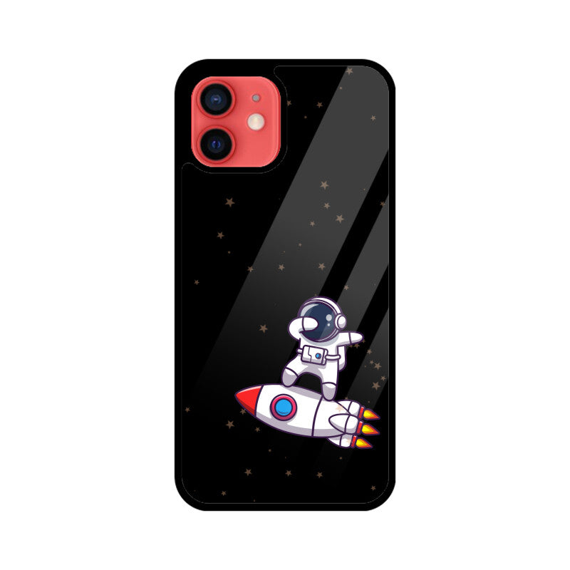 Black White Cute Astronaut Cartoon Phone Case