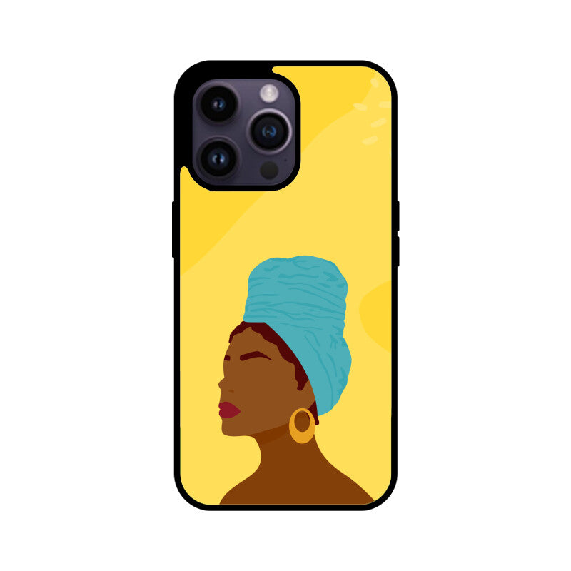 Young Beauty Woman Girl Face Silhouette Portrait Minimalist Bright Phone Case