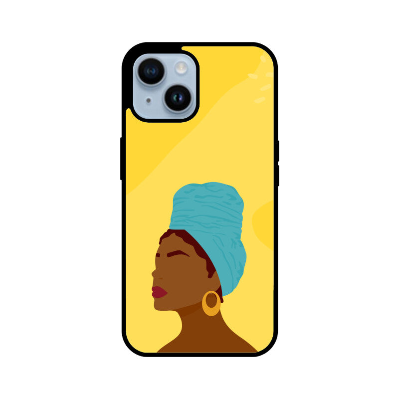 Young Beauty Woman Girl Face Silhouette Portrait Minimalist Bright Phone Case