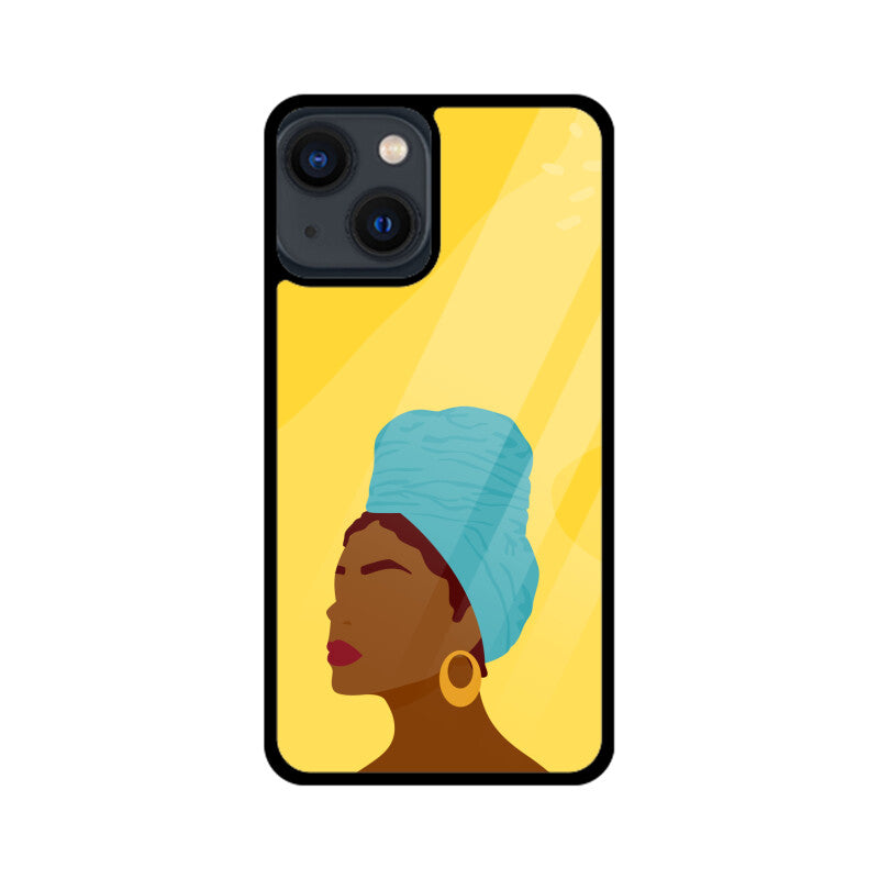 Young Beauty Woman Girl Face Silhouette Portrait Minimalist Bright Phone Case
