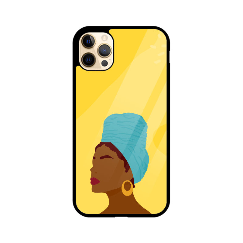 Young Beauty Woman Girl Face Silhouette Portrait Minimalist Bright Phone Case