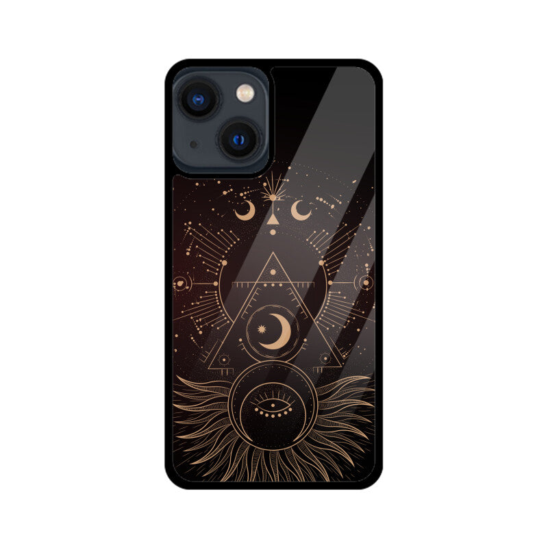 Black Elegant Line Art Astrology Phone Case