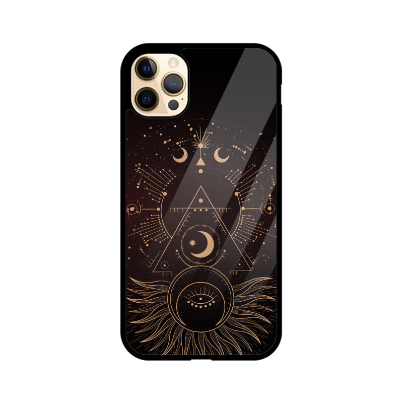 Black Elegant Line Art Astrology Phone Case