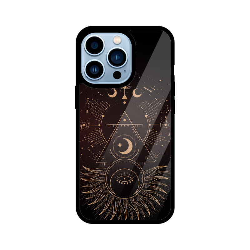 Black Elegant Line Art Astrology Phone Case