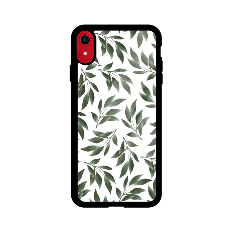 Beautiful Watercolor Branches with Green Leaves Pattern for Phone Case